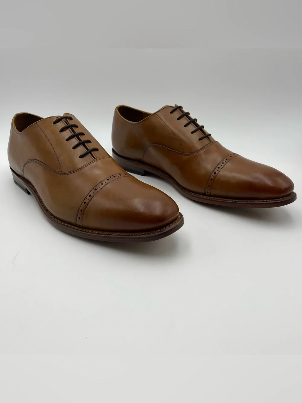 ALLEN EDMONDS SZ 14D Brady Walnut Leather Cap Toe Oxfords Shoes MSRP $450
